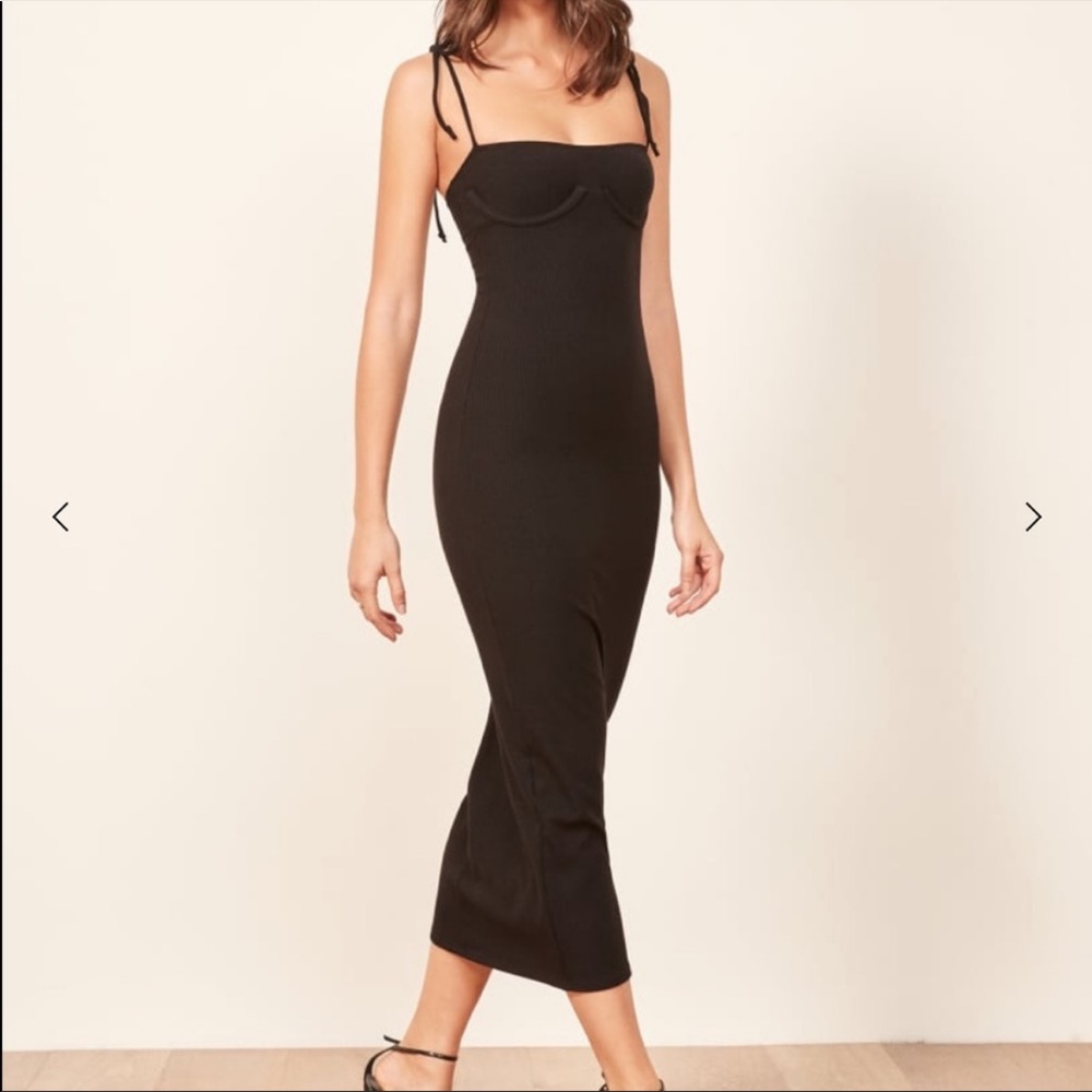 Reformation Swann Dress in Black